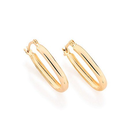 ARGOLA LISA FOLHEADO A OURO FORMATO OVAL. MED 2,4CM ROMMANEL 520808
