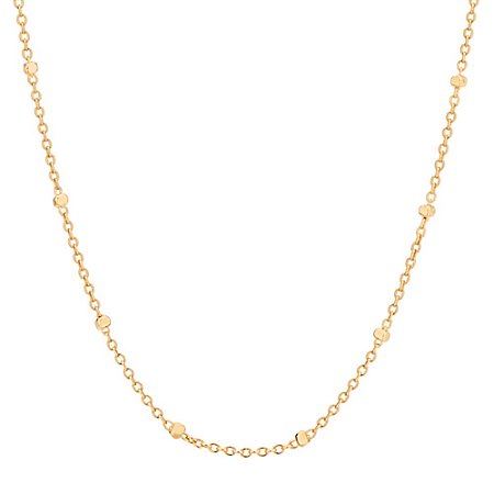 GARGANTILHA FOLHEADO A OURO COM PEQUENOS CUBOS. MED 42CM ROMMANEL 531966