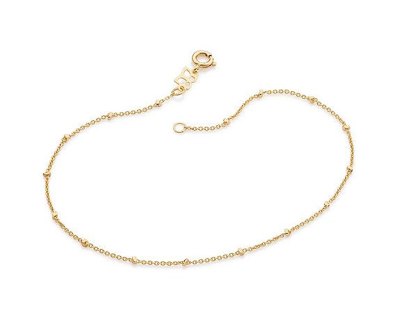 TORNOZELEIRA FOLHEADO A OURO COM BOLINHAS. MED 25CM ROMMANEL 551385