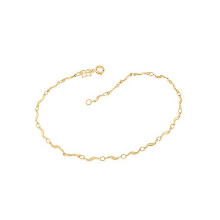 TORNOZELEIRA FOLHEADO A OURO ELOS DE TIL. MED 25CM ROMMANEL 550462