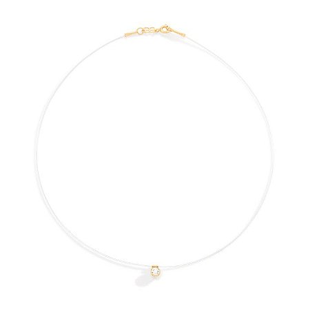 GARGANTILHA FIO DE NYLON FOLHEADO A OURO PONTO DE LUZ. MED 40/42CM ROMMANEL 531837