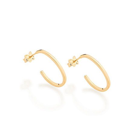 ARGOLA LISA FOLHEADO A OURO FORMATO OVAL. MED 2,2CM ROMMANEL 523960