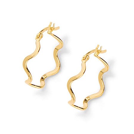 ARGOLA FOLHEADO A OURO FORMATO ONDULADO. MED 2,7CM ROMMANEL 522568