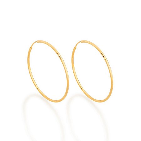 ARGOLA FINA FOLHEADO A OURO. MED 4,0CM ROMMANEL 522013