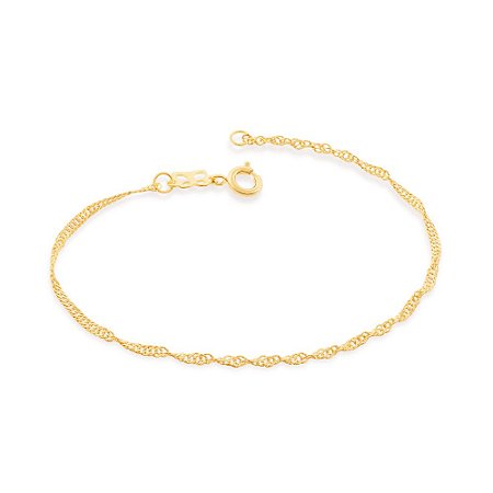 PULSEIRA FOLHEADO A OURO FIO CINGAPURA. MED 18/19 CM ROMMANEL 550417