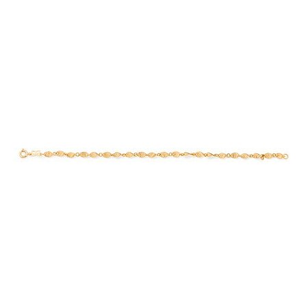 PULSEIRA FOLHEADO A OURO FORMADA POR PEÇAS OVAL TORCIDAS. MED 19CM ROMMANEL 551271
