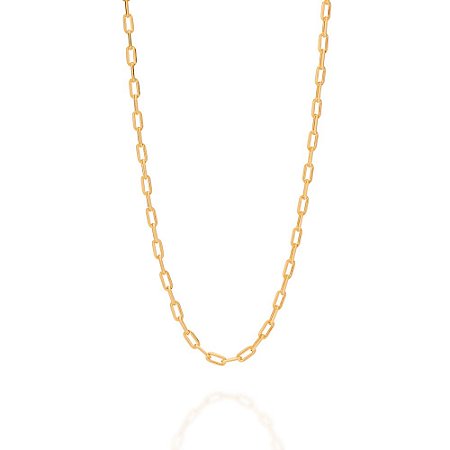 CORRENTE FOLHEADO A OURO FIO LONGO DIAMANTADO. MED 60CM ROMMANEL 531996