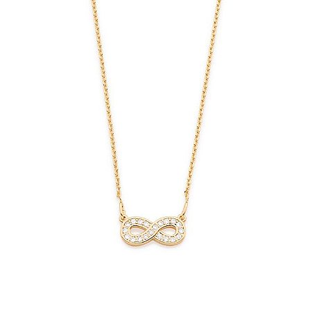 GARGANTILHA INFINITO FOLHEADO A OURO COM ZIRCÔNIAS. MED 42CM ROMMANEL 531228