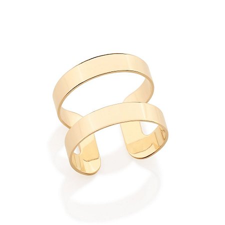 ANEL AJUSTÁVEL FOLHEADO A OURO ARO LISO ROMMANEL 511772