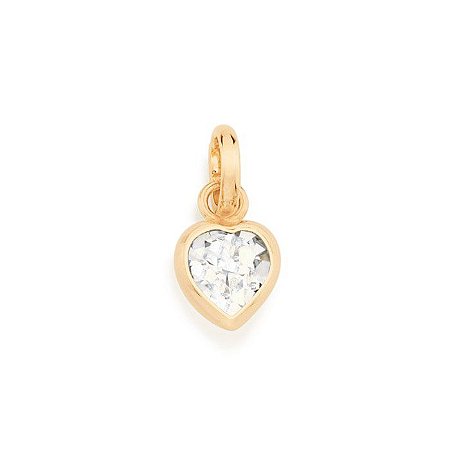 PINGENTE SOLITÁRIO FOLHEADO A OURO CORAÇÃO COM ZIRCÔNIA. MED 0,4CM ROMMANEL 540166