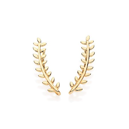 BRINCO GRAMPO FOLHEADO A OURO RAMO DE ARRUDA. MED 2,7CM ROMMANEL 525144