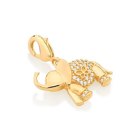 BERLOQUE FOLHEADO A OURO ELEFANTE. MED 2,5CM ROMMANEL 542399