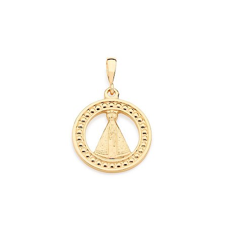 PINGENTE FOLHEADO A OURO NOSSA SENHORA APARECIDA. MED 2CM ROMMANEL 541862