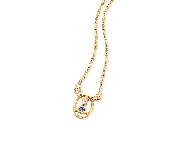 GARGANTILHA FOLHEADO A OURO NOSSA SENHORA APARECIDA. MED 50CM ROMMANEL 531803