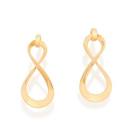 BRINCO FOLHEADO A OURO INFINITO. MED 1,9CM ROMMANEL 523306