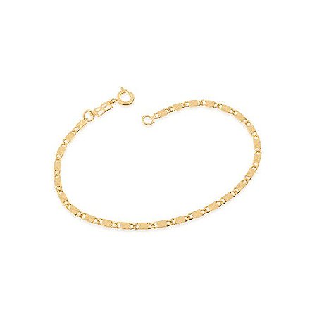 PULSEIRA MASCULINA FOLHEADO A OURO FIO DIAMANTADO. MED 17/18/20CM ROMMANEL 550458