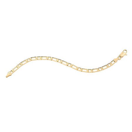 PULSEIRA MASCULINA FOLHEADO A OURO FIO ALTERNADO. MED 19/20/21CM ROMMANEL 551097