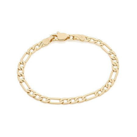 PULSEIRA FOLHEADO A OURO ELOS BATIDOS. MED 18CM ROMMANEL 551635