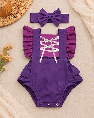 Romper Infantil Rapunzel com Laço