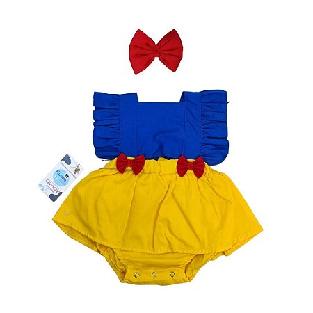 Romper Branca de Neve Azul de Saia