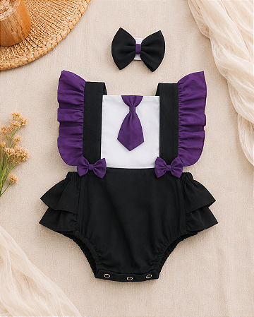 Romper Poderosa Chefinha com Laço para Bebê Menina