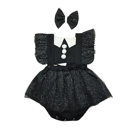 Romper Jardineira Wandinha de Saia