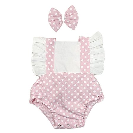 Romper Minnie Rosa com Lacinho