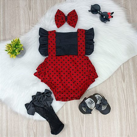 Romper Infantil Joaninha Vermelho de Bolinha