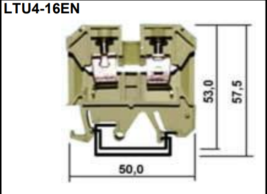 LTU4 16ENBG - Conector Parafuso Bege 16mm²