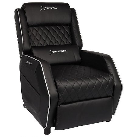 Poltrona Gamer Xperience Comfy Preta com Cinza Reclinável com Revestimento em PVC