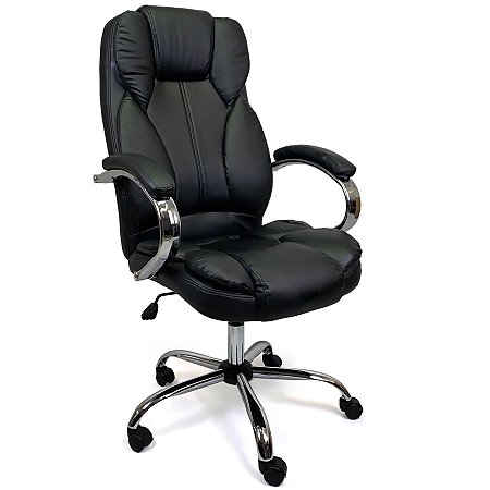 Cadeira de Escritorio Comfy Lusty Preta, Base Giratoria e Sistema Relax