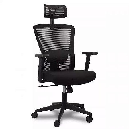 Cadeira de Escritório Comfy Stance Evo Tela Mesh Preta, Base Giratória e Relax Avançado