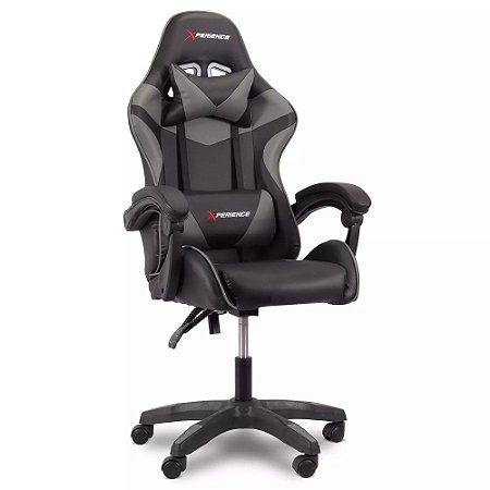 Cadeira Gamer Xperience Sport Cinza, Base Giratória e Sistema de Inclinação Avançado