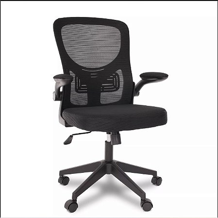 Cadeira de Escritório Flexy Way Preta Tela Mesh Preta, Base Giratória e Sistema Relax