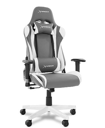 Cadeira Gamer Xperience GT Cinza, Base Giratória e Sistema de Inclinação Avançado