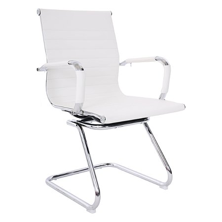 Cadeira Visitante Comfy Nifty Branca Base Fixa Cromada