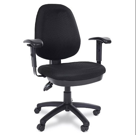 Cadeira de Escritório Comfy Start Estofada Preta, Base Giratória e Relax Avançado