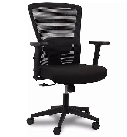Cadeira de Escritório Comfy Corporate Evo Tela Mesh Preta, Base Giratória e Relax Avançado