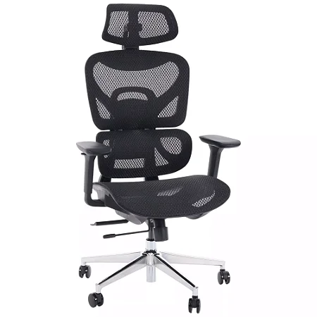 Cadeira de Escritório Comfy Aryan Tela Mesh Preta, Braço 4D e Assento Deslizante - Relax