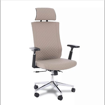Cadeira de Escritório Comfy Novara Fendi, Base Giratória, Braços 3D e Relax Avançado