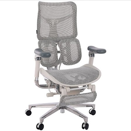 Cadeira de Escritório Comfy Sihoo Edge Tela Mesh Cinza Base Alumínio, Múltiplos Ajustes Braço 6D