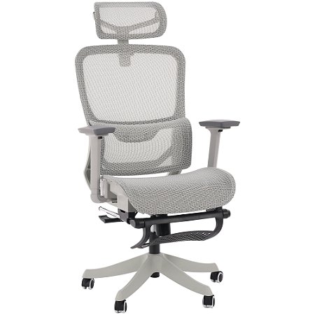 Cadeira de Escritório Flexy Axis Cinza Tela Mesh Cinza Base Giratória e Sistema Relax