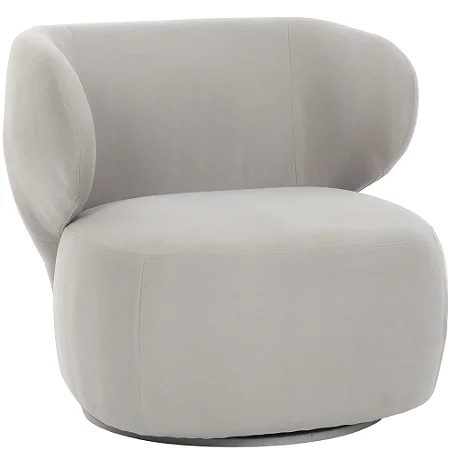 Poltrona Giratória Flexy Lunea Tecido Cinza Pérola