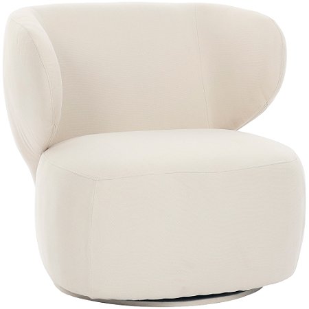 Poltrona Giratória Flexy Lunea Tecido Creme