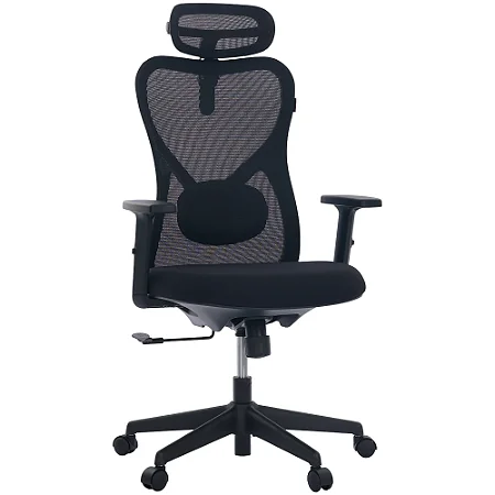 Cadeira de Escritório Comfy Vitally Plus Preta Assento em Espuma Injetada, Relax Avançado