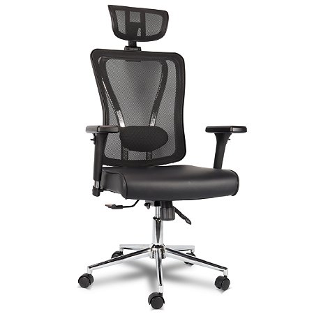 Cadeira de Escritório Comfy Nobby Tela Mesh Preta, Braço 3D e Relax Avançado