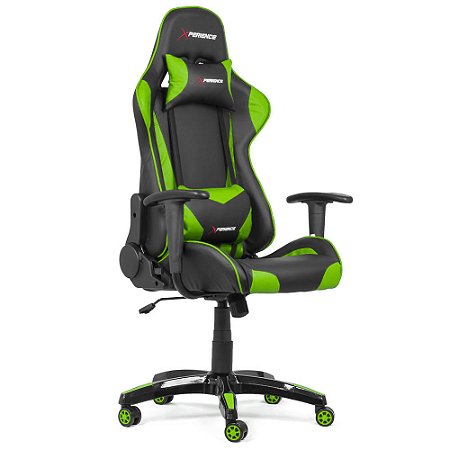 Cadeira Gamer Xperience PRO Verde, Base Giratoria e Sistema de Inclinacao Avancado