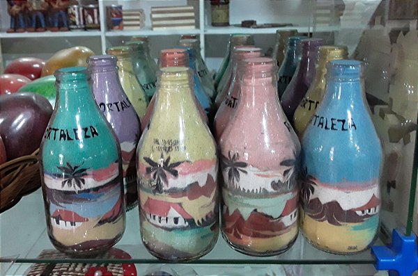 Garrafinha de areia colorida