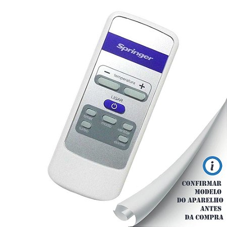 Controle Remoto GW79037025 Ar Condicionado 7500 – 30000 BTUs Springer DUO  Silentia MInimax - Impacto Refrigeração