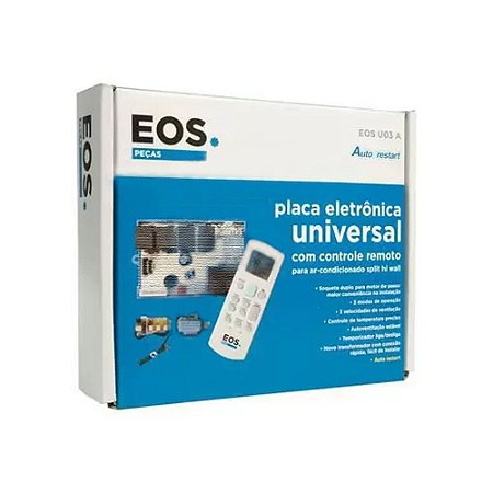 Kit Placa Universal com Controle Remoto EOS para Ar Split Hi Wall 220v EOS-U03A AUTO RESTART